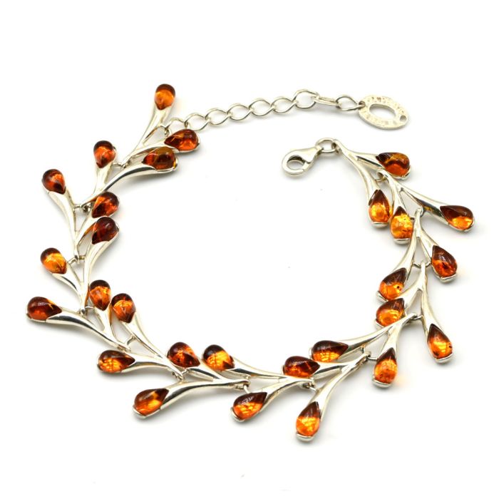 Amber bracelet C925 cognac, 18.5cm, 15.7g