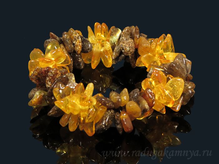 Amber sea buckthorn honey bracelet, green