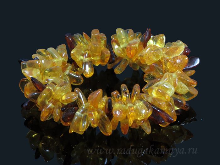 Amber sea buckthorn honey bracelet, i.e. cognac