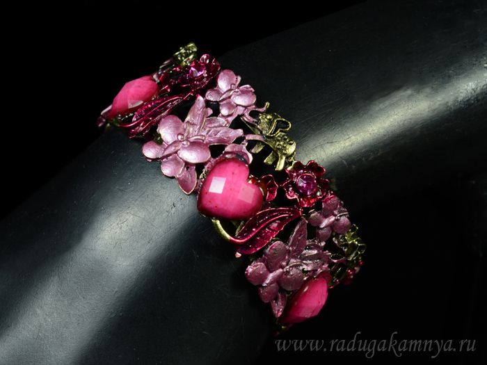 Bracelet with Murano glass color.pink.