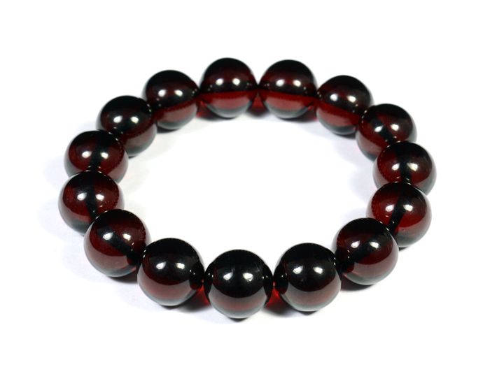 Amber bracelet 14mm cherry bead