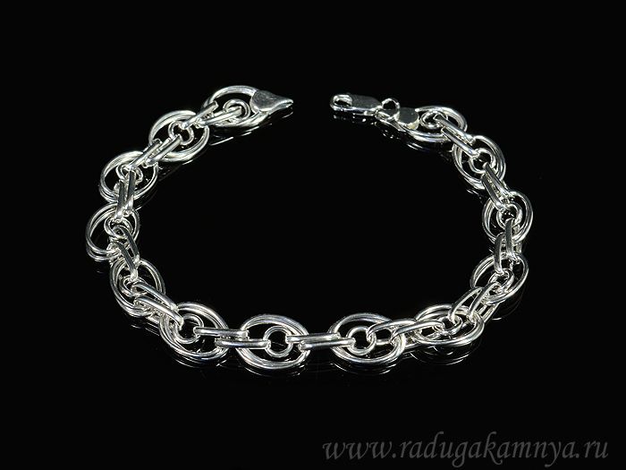 S925 rhodium-plated bracelet 23cm, 8.6g.