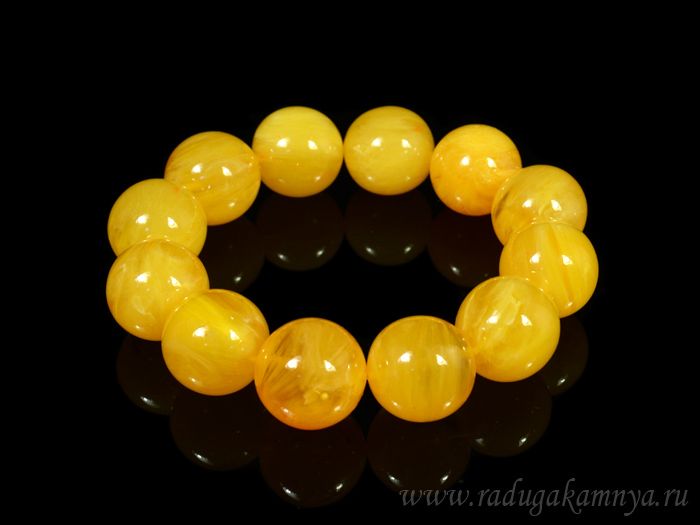 Amber bracelet 18mm honey-caramel bead