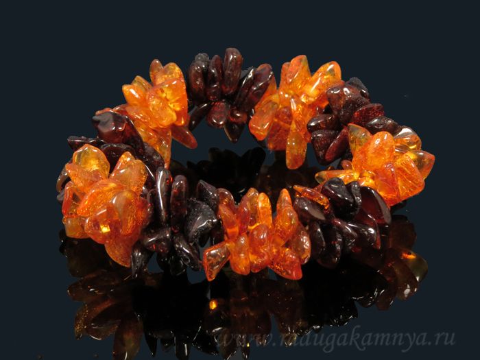 Amber sea buckthorn cognac, coffee bracelet