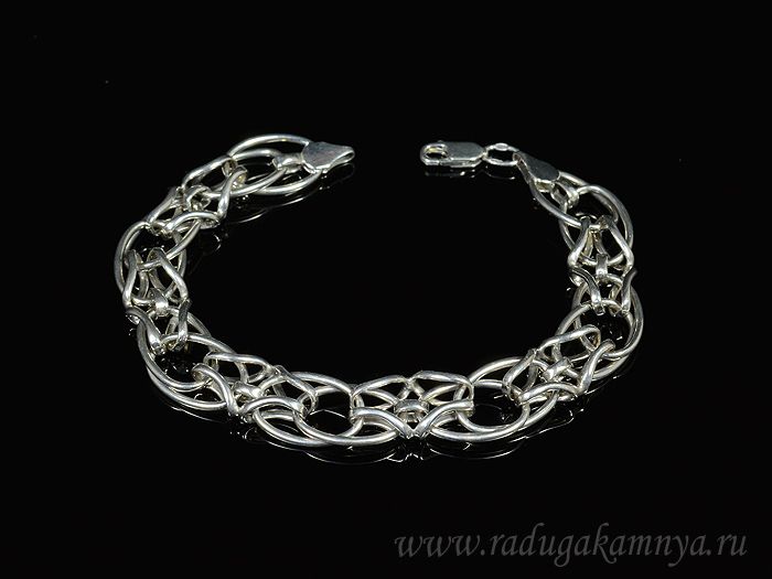 S925 rhodium-plated bracelet 22cm, 9.9g