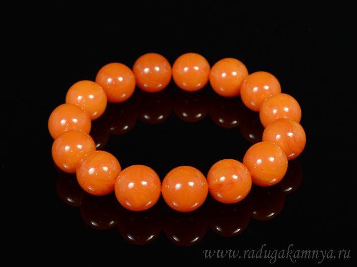 Amber bracelet 14mm caramel bead