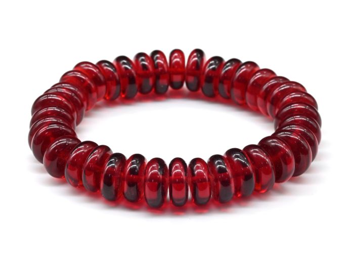 Bracelet made of amber discs 13mm cherry