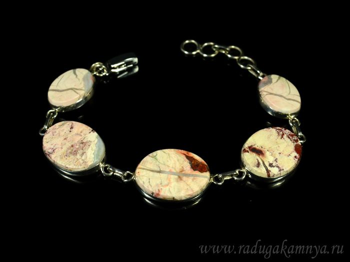 Bracelet with jasper oval 19*15mm, 18cm.