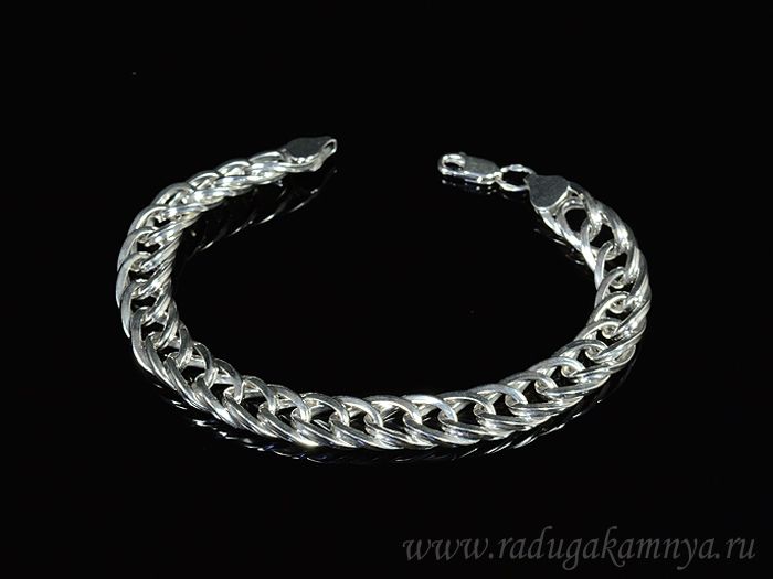 S925 rhodium-plated bracelet 24cm, 11.2g.