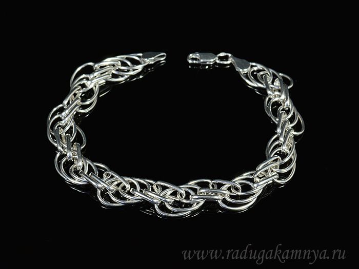 S925 rhodium-plated bracelet 23cm, 10.3g