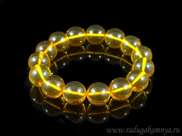 Amber bracelet 14mm honey bead