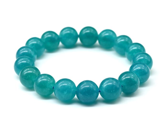 Quartz bracelet (imitation Amazonite) ball 12mm