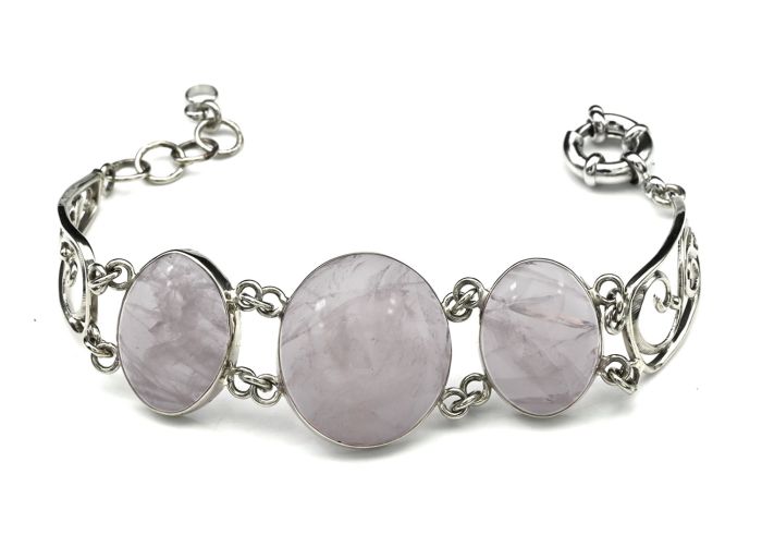 Rose quartz bracelet, 17cm.