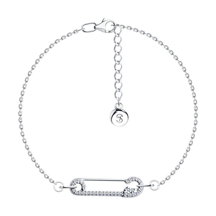 Silver bracelet with phianite 94051010