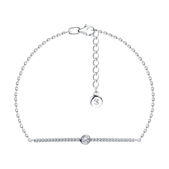 Silver bracelet with phianite 94051019