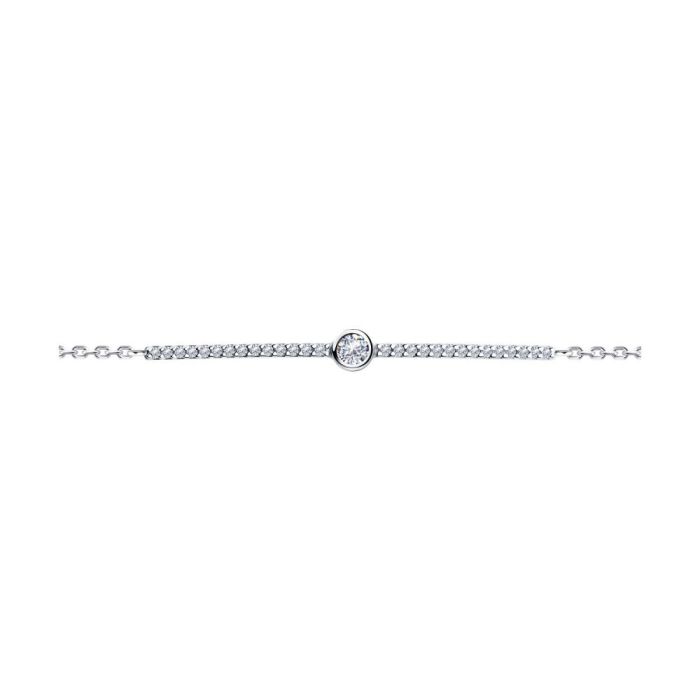 Silver bracelet with phianite 94051019