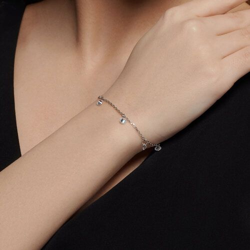 Silver bracelet with phianite 94051156