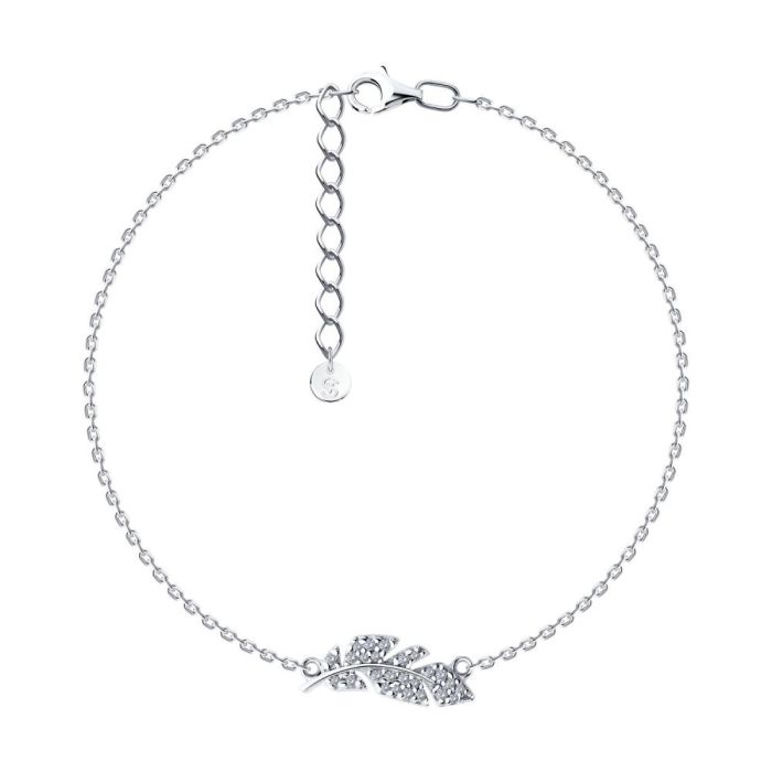 Silver bracelet with phianite 94051157