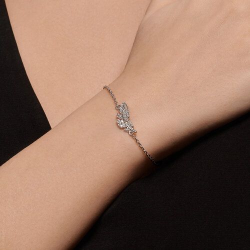 Silver bracelet with phianite 94051157