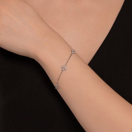 Silver bracelet with phianite 94051175