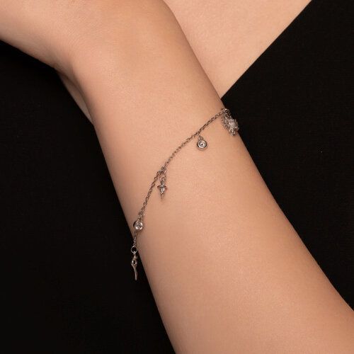 Silver bracelet with fianite 94051177