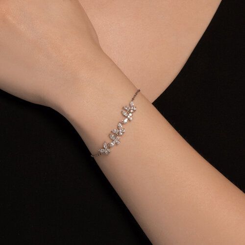 Silver bracelet with phianite 94051179