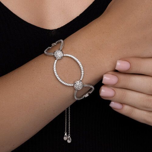 Silver bracelet with fianite 94051259