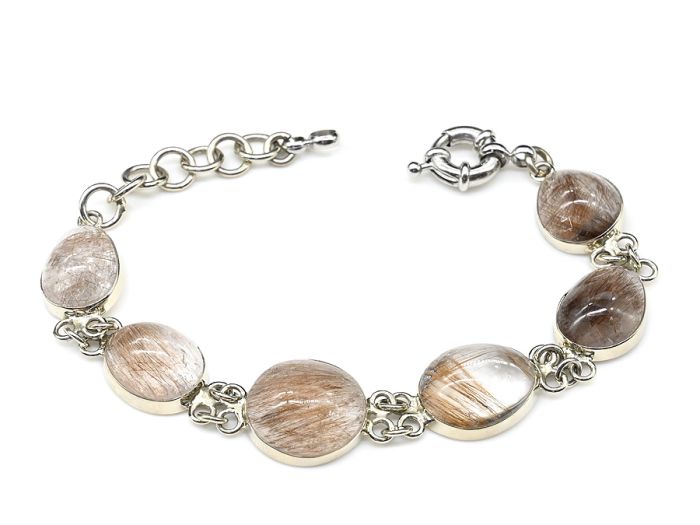 Rutile quartz bracelet (hairy), 16.5cm.