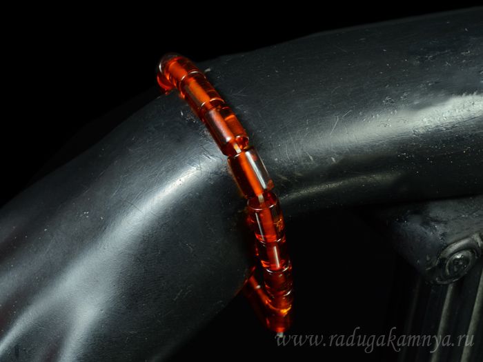 Amber bracelet cylinder 7*10mm cognac