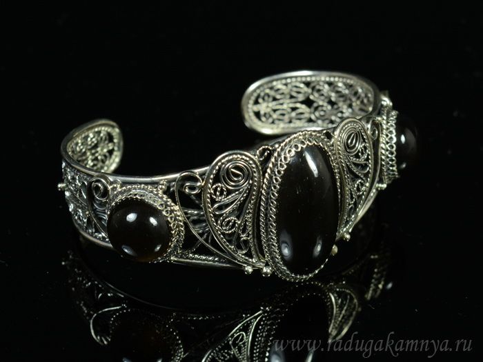 An obsidian bracelet.