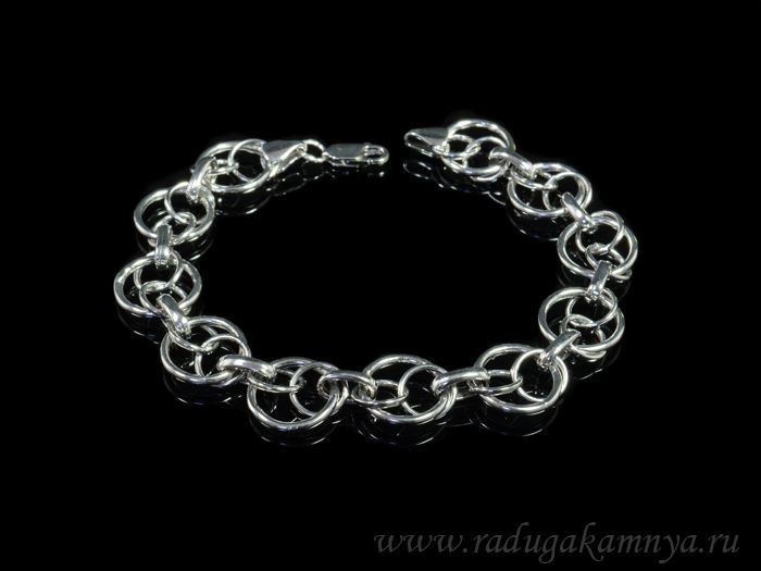 S925 rhodium-plated bracelet, 20.5cm, 8.2g