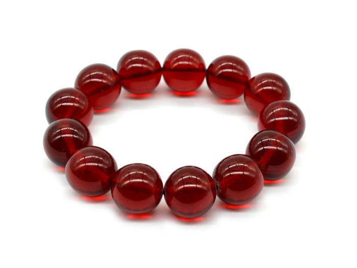 Amber bracelet 15mm cherry bead