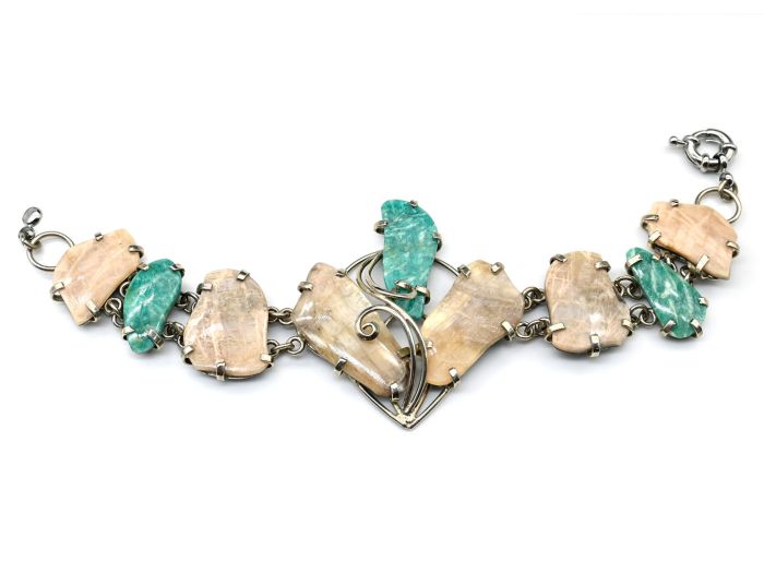 Aventurine and amazonite bracelet, 20cm