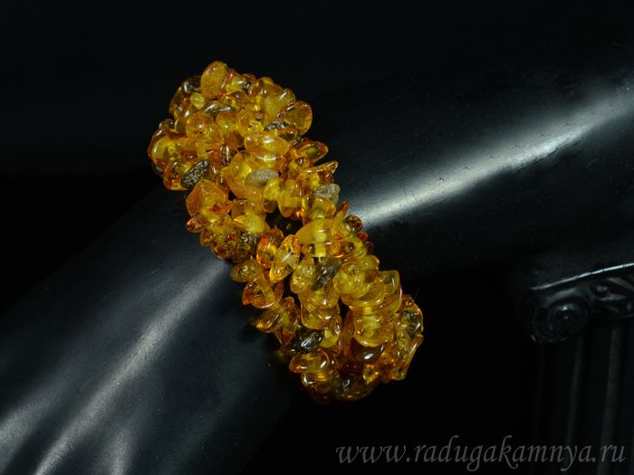 Bracelet amber weave honey, green.