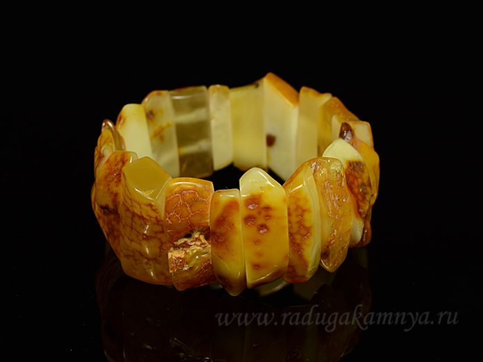 Amber bracelet segment 34*10mm honey-milk, 44g