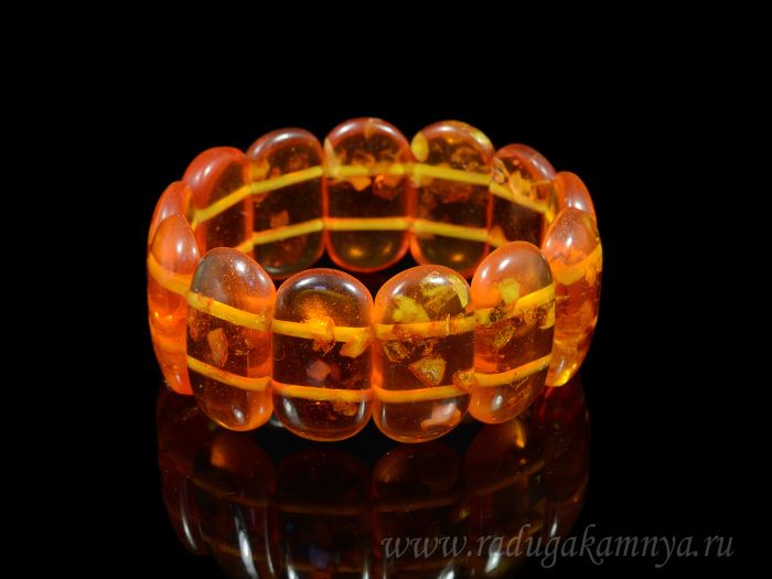 Amber bracelet segment 30*15mm St.cognac.