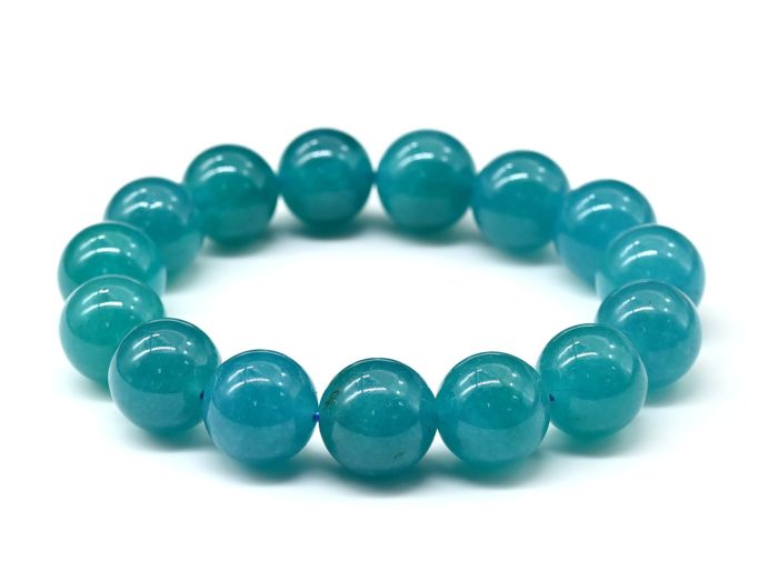 Quartz bracelet (imitation Amazonite) 14mm bead