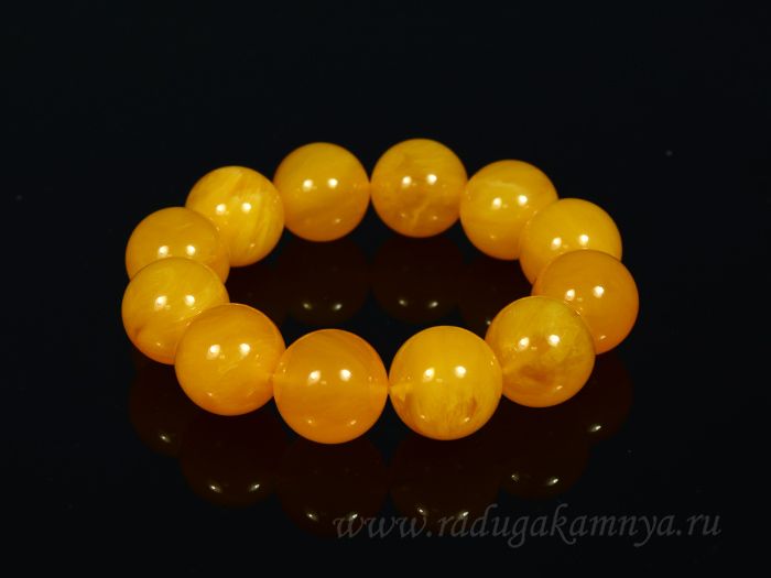 Amber bracelet 18mm honey-milk bead