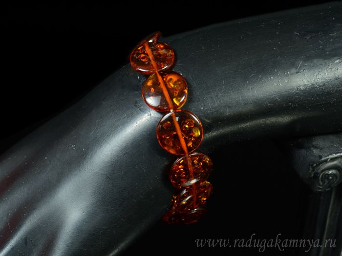 Bracelet made of amber T.15mm cognac circle