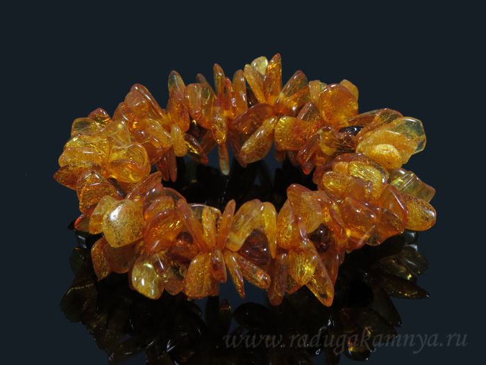 Amber sea buckthorn cognac bracelet, t.cognac