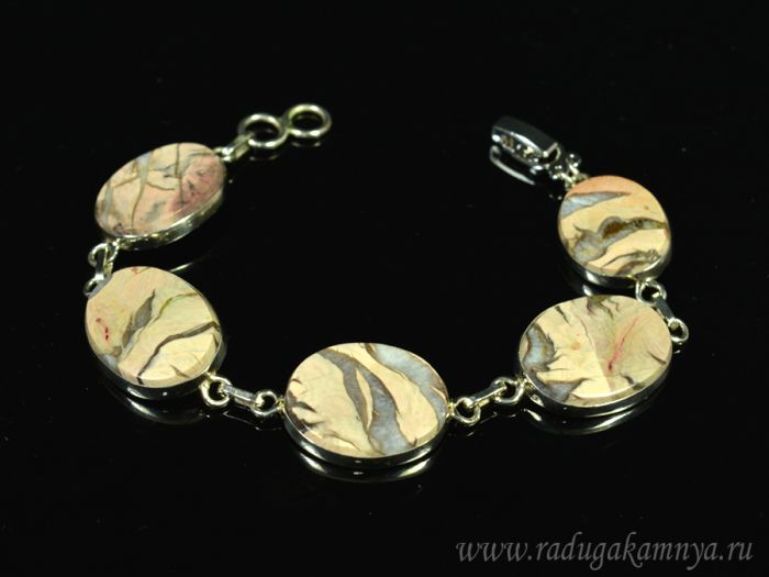 Bracelet with jasper oval 22*17mm, 19cm