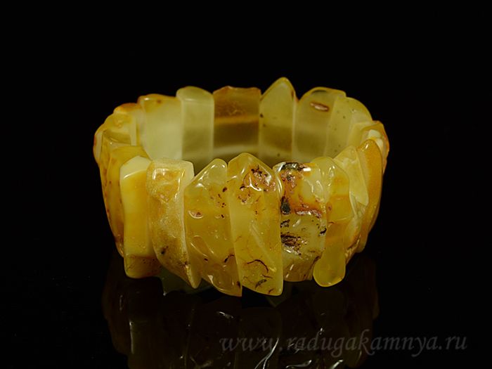 Amber bracelet segment 33*10mm honey-milk, 39.9g