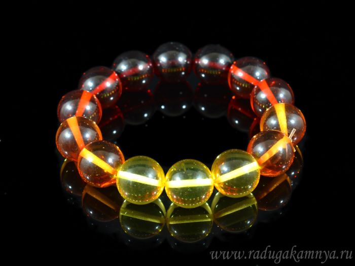 Amber Bracelet 14mm Rainbow lemon Cherry bead