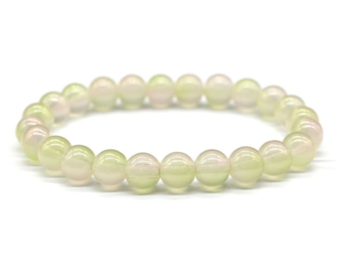 Bracelet made of polymer ball 8mm color.soft green