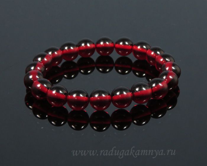 Bracelet made of amber ball 10mm cherry