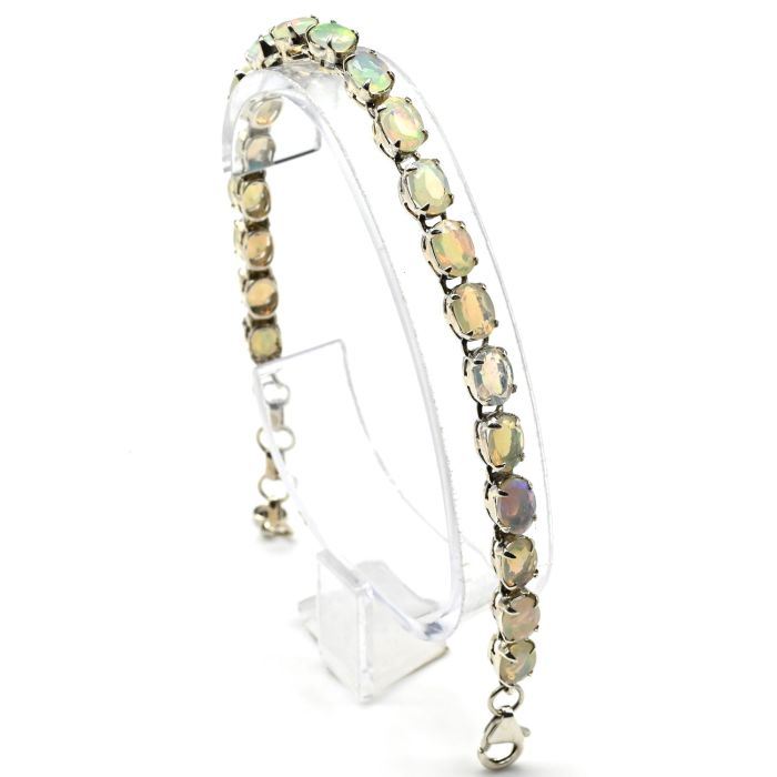 Bracelet C925 with opal oval 5*7mm, 17.5-20.5cm, 8.4g