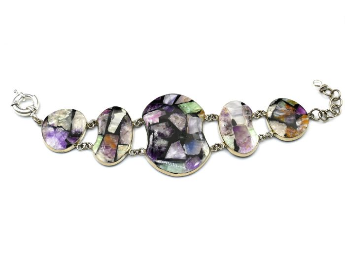 Bracelet made of fluorite "Mosaic" 18cm.