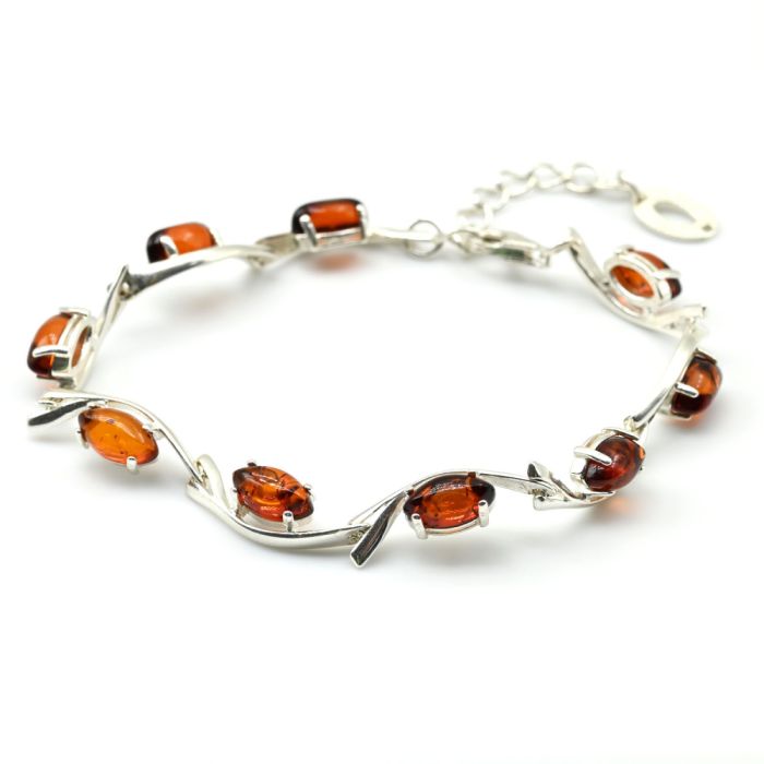 Amber bracelet C925 cognac, 18cm, 10.47g