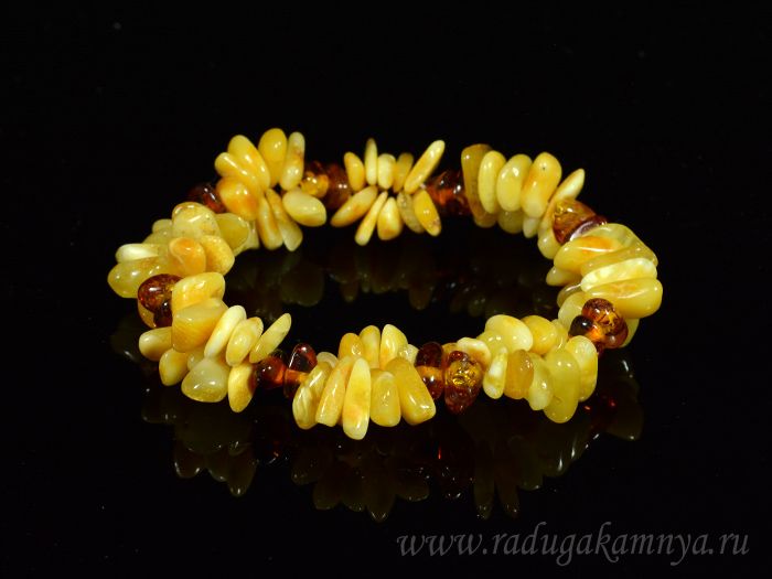 Amber sea buckthorn bracelet, milk, cognac