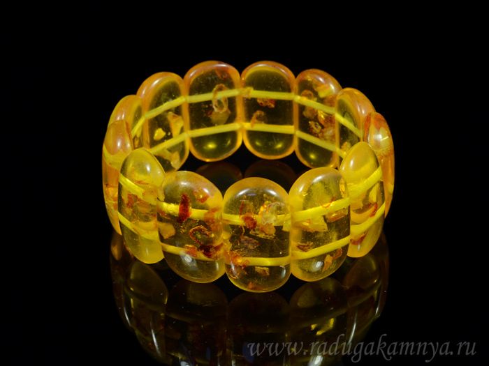 Amber bracelet segment 30*15mm honey.